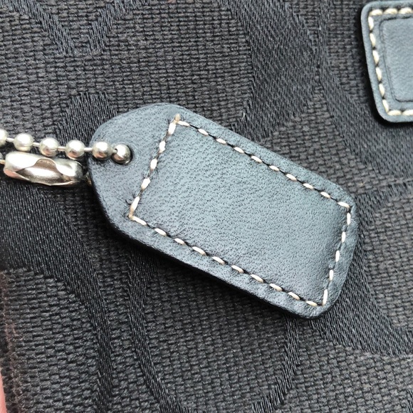 Coach Black Leather and Logo Print Fabric Wristlet bag with tag - Picture 10 of 16